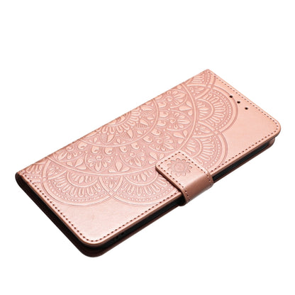 For iPhone 16 Pro Flower Embossed Leather Phone Case(Rose Gold) by buy2fix