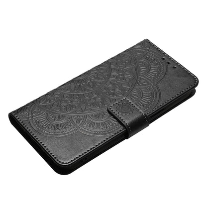 For iPhone 16 Pro Flower Embossed Leather Phone Case(Black) by buy2fix