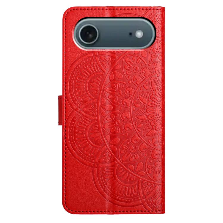 For iPhone Air Flower Embossed Leather Phone Case(Red) - iPhone Air Cases by buy2fix | Online Shopping UK | buy2fix