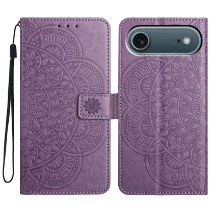 For iPhone Air Flower Embossed Leather Phone Case(Purple) - iPhone Air Cases by buy2fix | Online Shopping UK | buy2fix