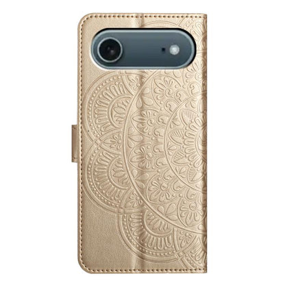 For iPhone Air Flower Embossed Leather Phone Case(Gold) - iPhone Air Cases by buy2fix | Online Shopping UK | buy2fix