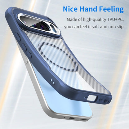 For Google Pixel 9 Pro / 9 Carbon Fiber Texture MagSafe Translucent Phone Case(Blue) by buy2fix