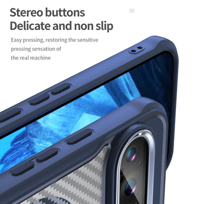 For Google Pixel 9 Pro / 9 Carbon Fiber Texture MagSafe Translucent Phone Case(Blue) by buy2fix