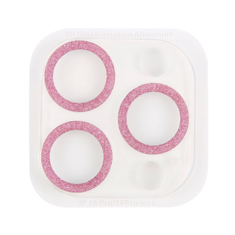 For iPhone 16 Pro / 16 Pro Max Glitter Ring Tempered Glass Camera Lens Film(Pink) - iPhone 16 Pro Max Tempered Glass by buy2fix | Online Shopping UK | buy2fix