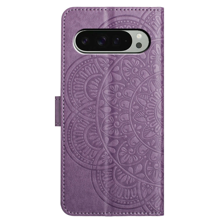 For Google Pixel 9 / 9 Pro Flower Embossed Leather Phone Case(Purple) by buy2fix