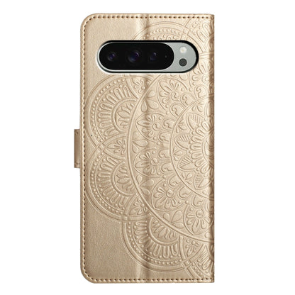 For Google Pixel 9 / 9 Pro Flower Embossed Leather Phone Case(Gold) by buy2fix