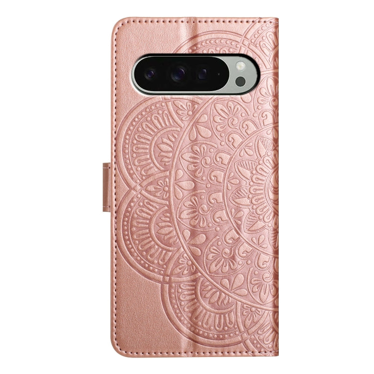 For Google Pixel 9 / 9 Pro Flower Embossed Leather Phone Case(Rose Gold) by buy2fix