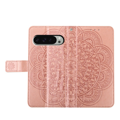 For Google Pixel 9 / 9 Pro Flower Embossed Leather Phone Case(Rose Gold) by buy2fix