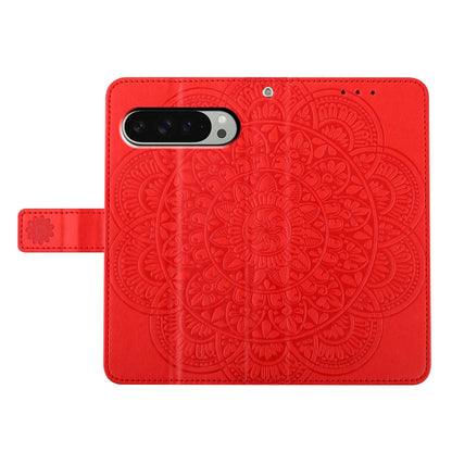 For Google Pixel 9 Pro XL Flower Embossed Leather Phone Case(Red) by buy2fix