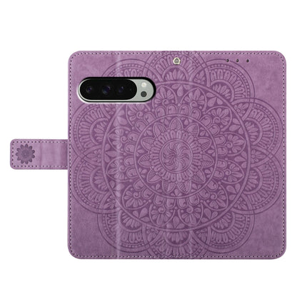 For Google Pixel 9 Pro XL Flower Embossed Leather Phone Case(Purple) by buy2fix