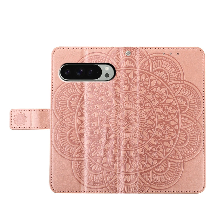 For Google Pixel 9 Pro XL Flower Embossed Leather Phone Case(Rose Gold) by buy2fix
