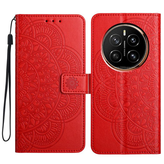 For Honor Magic7 Pro Flower Embossed Leather Phone Case(Red)
