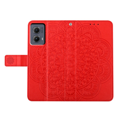 For Motorola Edge 2024 Flower Embossed Leather Phone Case(Red) by buy2fix
