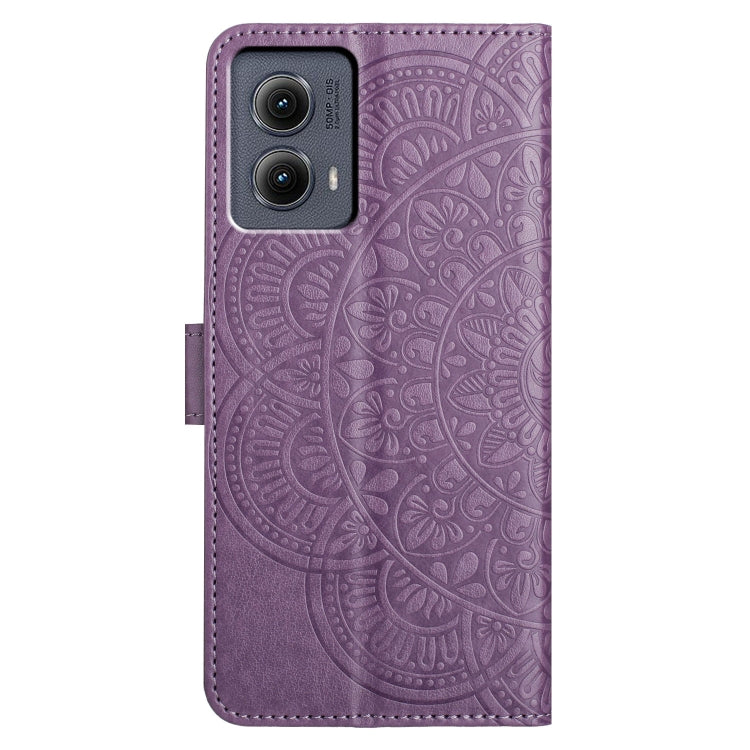 For Motorola Edge 2024 Flower Embossed Leather Phone Case(Purple) by buy2fix