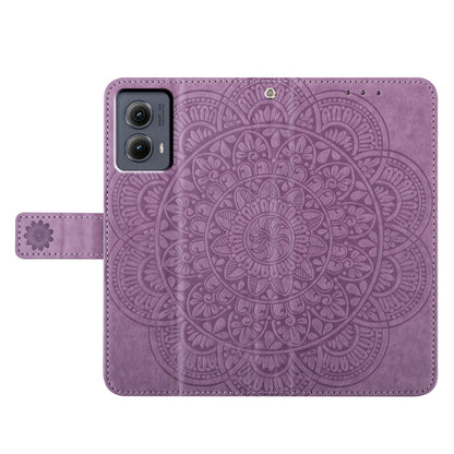 For Motorola Edge 2024 Flower Embossed Leather Phone Case(Purple) by buy2fix