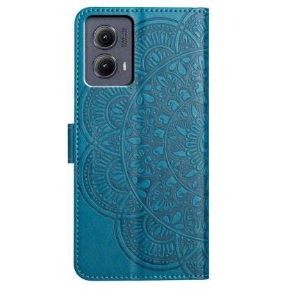 For Motorola Edge 2024 Flower Embossed Leather Phone Case(Blue) by buy2fix