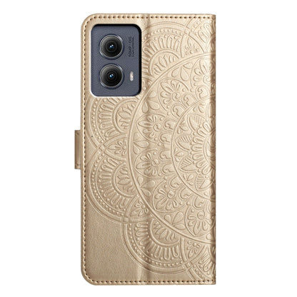 For Motorola Edge 2024 Flower Embossed Leather Phone Case(Gold) by buy2fix