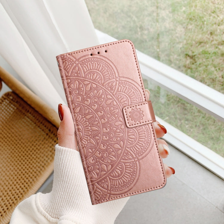 For Motorola Edge 2024 Flower Embossed Leather Phone Case(Rose Gold) by buy2fix