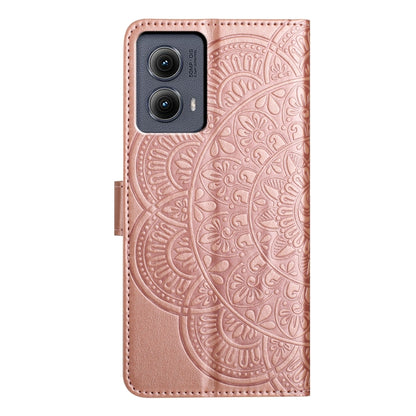 For Motorola Edge 2024 Flower Embossed Leather Phone Case(Rose Gold) by buy2fix