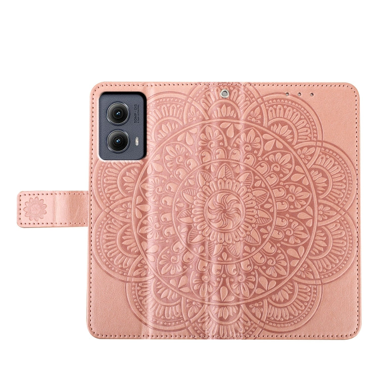 For Motorola Edge 2024 Flower Embossed Leather Phone Case(Rose Gold) by buy2fix