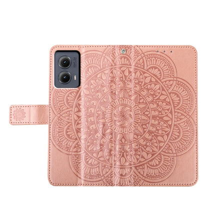 For Motorola Edge 2024 Flower Embossed Leather Phone Case(Rose Gold) by buy2fix