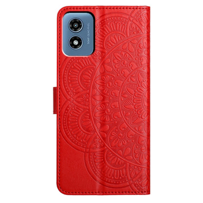 For Motorola Moto G Play 2024 Flower Embossed Leather Phone Case(Red) by buy2fix
