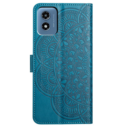 For Motorola Moto G Play 2024 Flower Embossed Leather Phone Case(Blue) by buy2fix