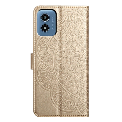 For Motorola Moto G Play 2024 Flower Embossed Leather Phone Case(Gold) by buy2fix