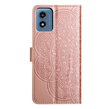 For Motorola Moto G Play 2024 Flower Embossed Leather Phone Case(Rose Gold) by buy2fix