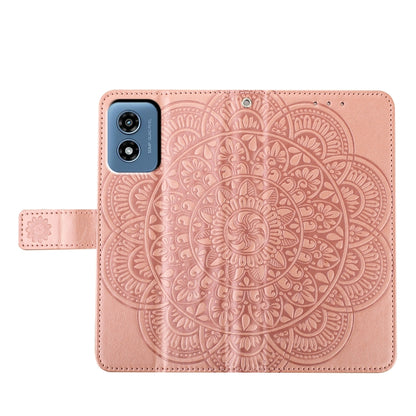 For Motorola Moto G Play 2024 Flower Embossed Leather Phone Case(Rose Gold) by buy2fix