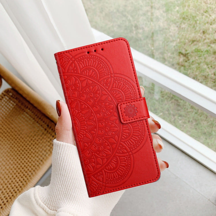 For Motorola Moto G Stylus 5G 2024 Flower Embossed Leather Phone Case(Red) by buy2fix