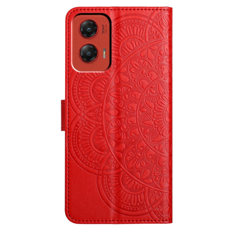 For Motorola Moto G Stylus 5G 2024 Flower Embossed Leather Phone Case(Red) by buy2fix
