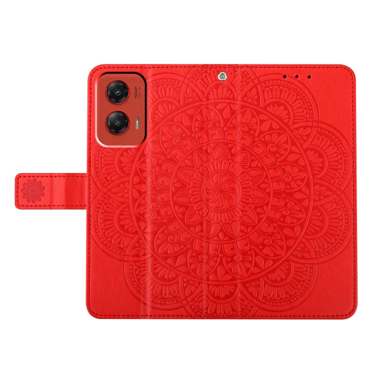 For Motorola Moto G Stylus 5G 2024 Flower Embossed Leather Phone Case(Red) by buy2fix