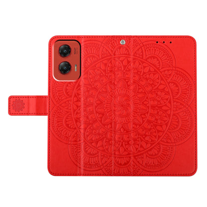 For Motorola Moto G Stylus 5G 2024 Flower Embossed Leather Phone Case(Red) by buy2fix