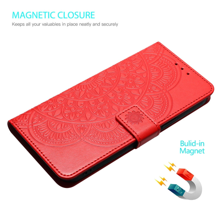 For Motorola Moto G Stylus 5G 2024 Flower Embossed Leather Phone Case(Red) by buy2fix
