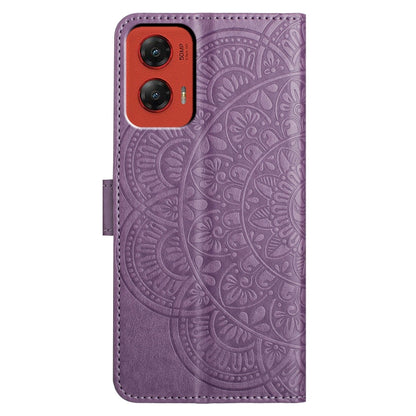 For Motorola Moto G Stylus 5G 2024 Flower Embossed Leather Phone Case(Purple) by buy2fix