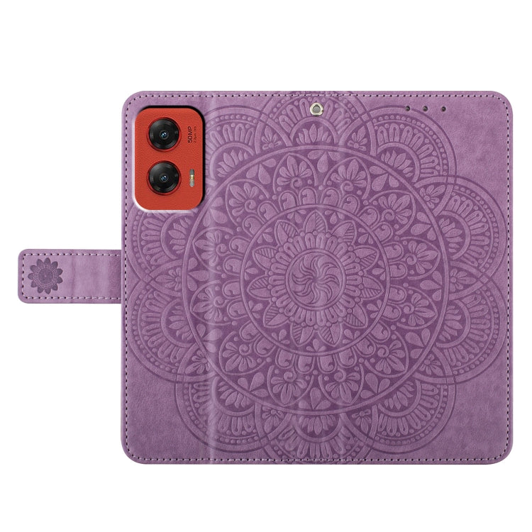For Motorola Moto G Stylus 5G 2024 Flower Embossed Leather Phone Case(Purple) by buy2fix