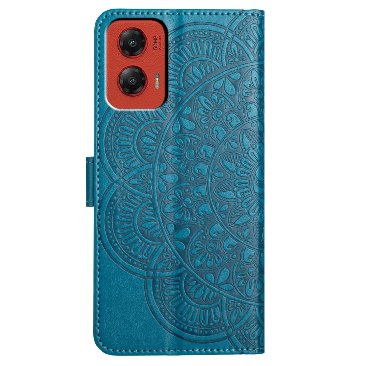 For Motorola Moto G Stylus 5G 2024 Flower Embossed Leather Phone Case(Blue) by buy2fix