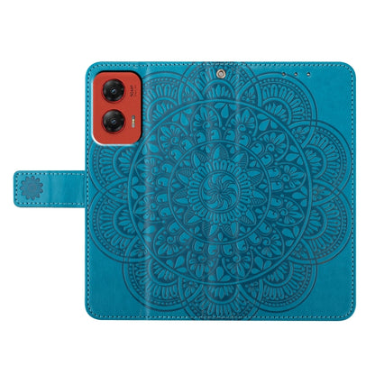 For Motorola Moto G Stylus 5G 2024 Flower Embossed Leather Phone Case(Blue) by buy2fix