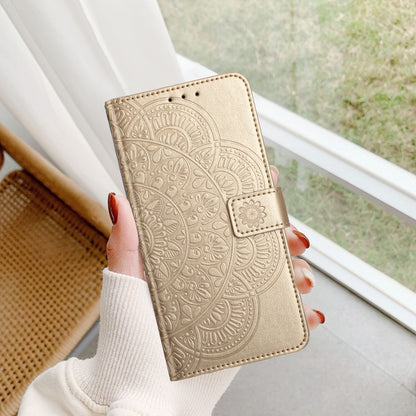 For Motorola Moto G Stylus 5G 2024 Flower Embossed Leather Phone Case(Gold) by buy2fix