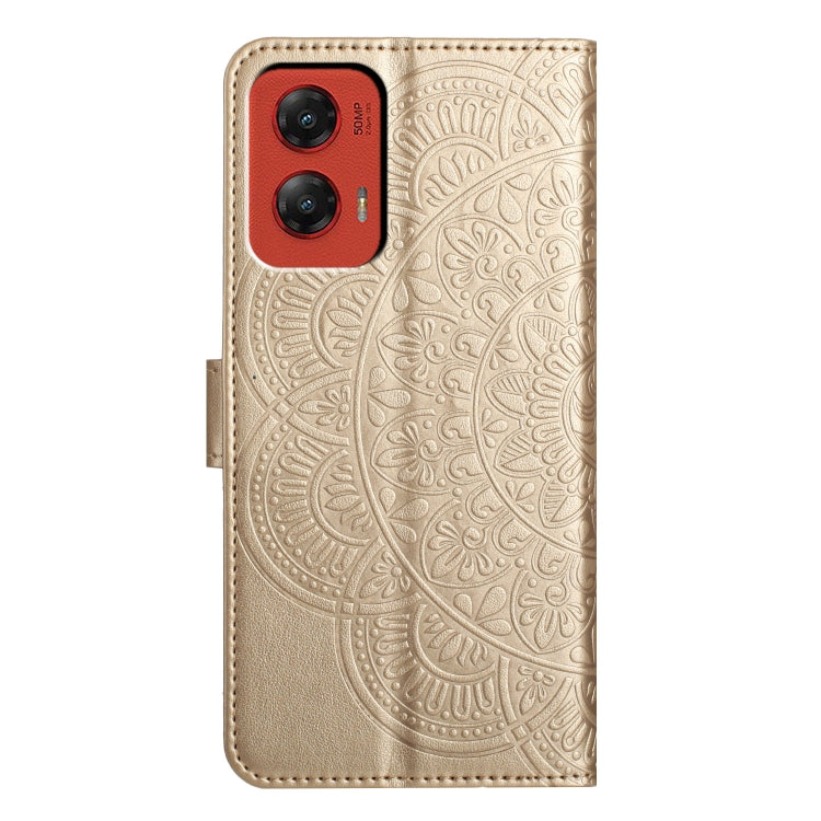 For Motorola Moto G Stylus 5G 2024 Flower Embossed Leather Phone Case(Gold) by buy2fix