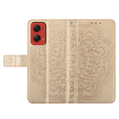 For Motorola Moto G Stylus 5G 2024 Flower Embossed Leather Phone Case(Gold) by buy2fix