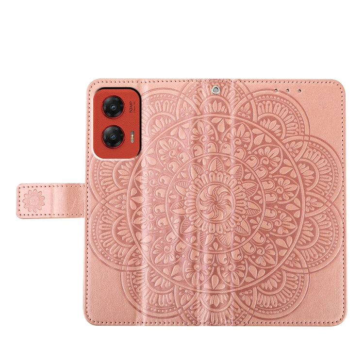 For Motorola Moto G Stylus 5G 2024 Flower Embossed Leather Phone Case(Rose Gold) by buy2fix