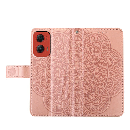 For Motorola Moto G Stylus 5G 2024 Flower Embossed Leather Phone Case(Rose Gold) by buy2fix