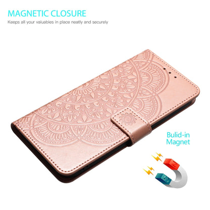 For Motorola Moto G Stylus 5G 2024 Flower Embossed Leather Phone Case(Rose Gold) by buy2fix