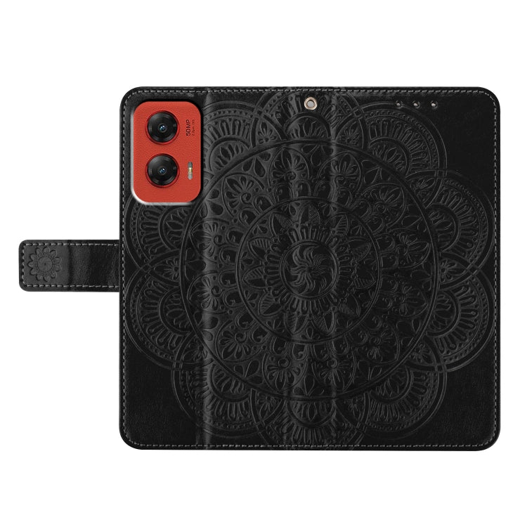 For Motorola Moto G Stylus 5G 2024 Flower Embossed Leather Phone Case(Black) by buy2fix
