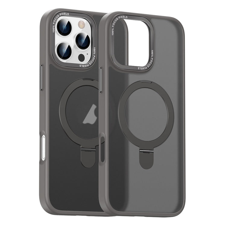 For iPhone 16 Pro Skin Feel MagSafe Magnetic Holder Phone Case(Titanium Grey) by buy2fix