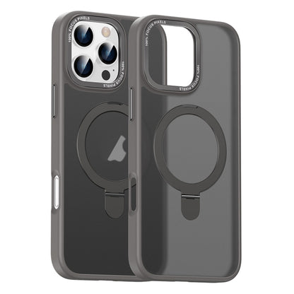 For iPhone 16 Pro Skin Feel MagSafe Magnetic Holder Phone Case(Titanium Grey) by buy2fix