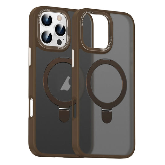 For iPhone 16 Pro Max Skin Feel MagSafe Magnetic Holder Phone Case(Bronze Gold) - iPhone 16 Pro Max Cases by buy2fix | Online Shopping UK | buy2fix