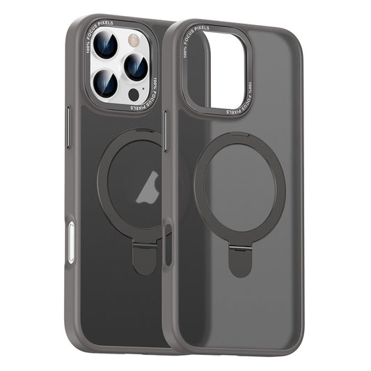 For iPhone 16 Pro Max Skin Feel MagSafe Magnetic Holder Phone Case(Titanium Grey) - iPhone 16 Pro Max Cases by buy2fix | Online Shopping UK | buy2fix